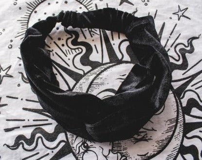 BANDEAUX VELOURS ÉLASTIQUE - NOIR