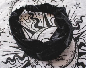 BANDEAUX VELOURS ÉLASTIQUE - NOIR
