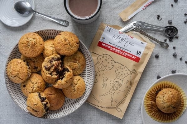 Muffins avoine et chocolat