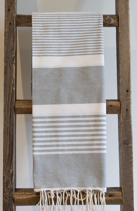 Fouta - Duo gris & blanc