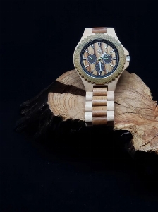 MONTRE EN BOIS BOREALE CHLOROPHYLLE
