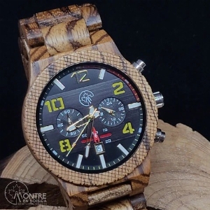 MONTRE EN BOIS ZEBRALUXX CHRONO