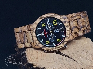 MONTRE EN BOIS ZEBRALUXX CHRONO